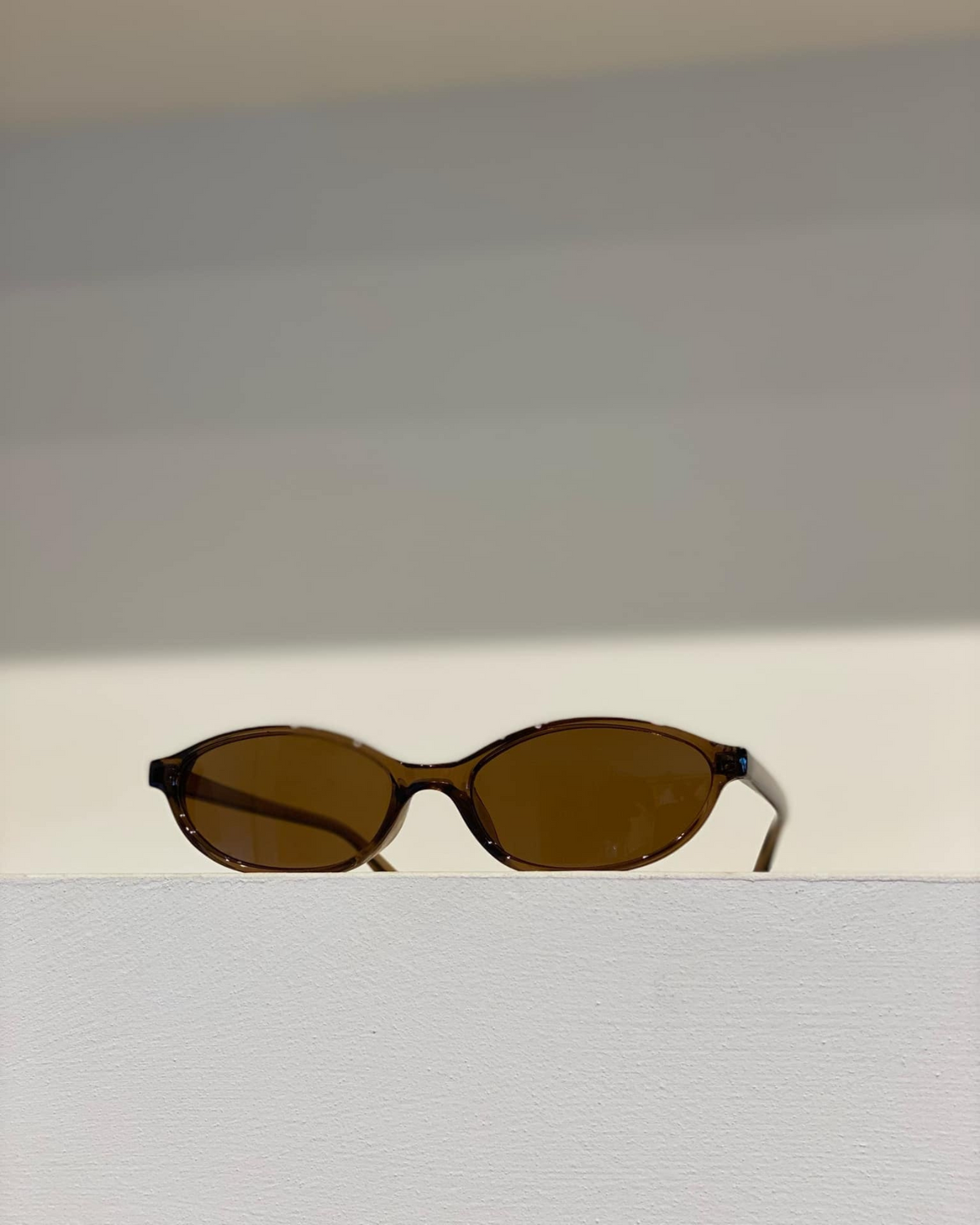 Emma Slim Oval Tinted Lens Metal Arm Sunglasses