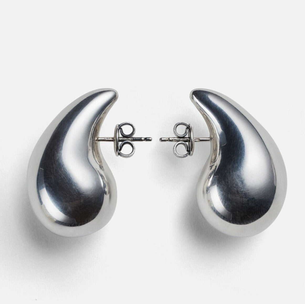 Ava Smooth Polished Dome Teardrop Drop Earrings