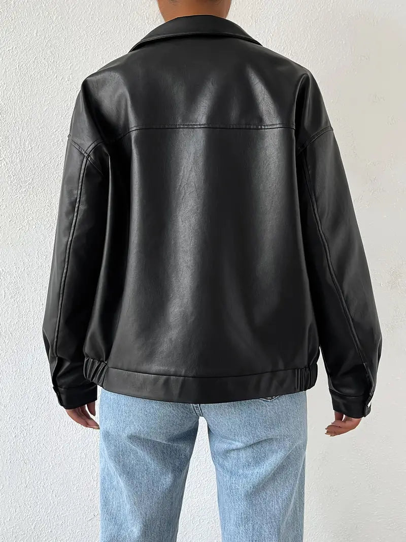 Rosamund Point Collar Zip Front Cropped Coach Jacket