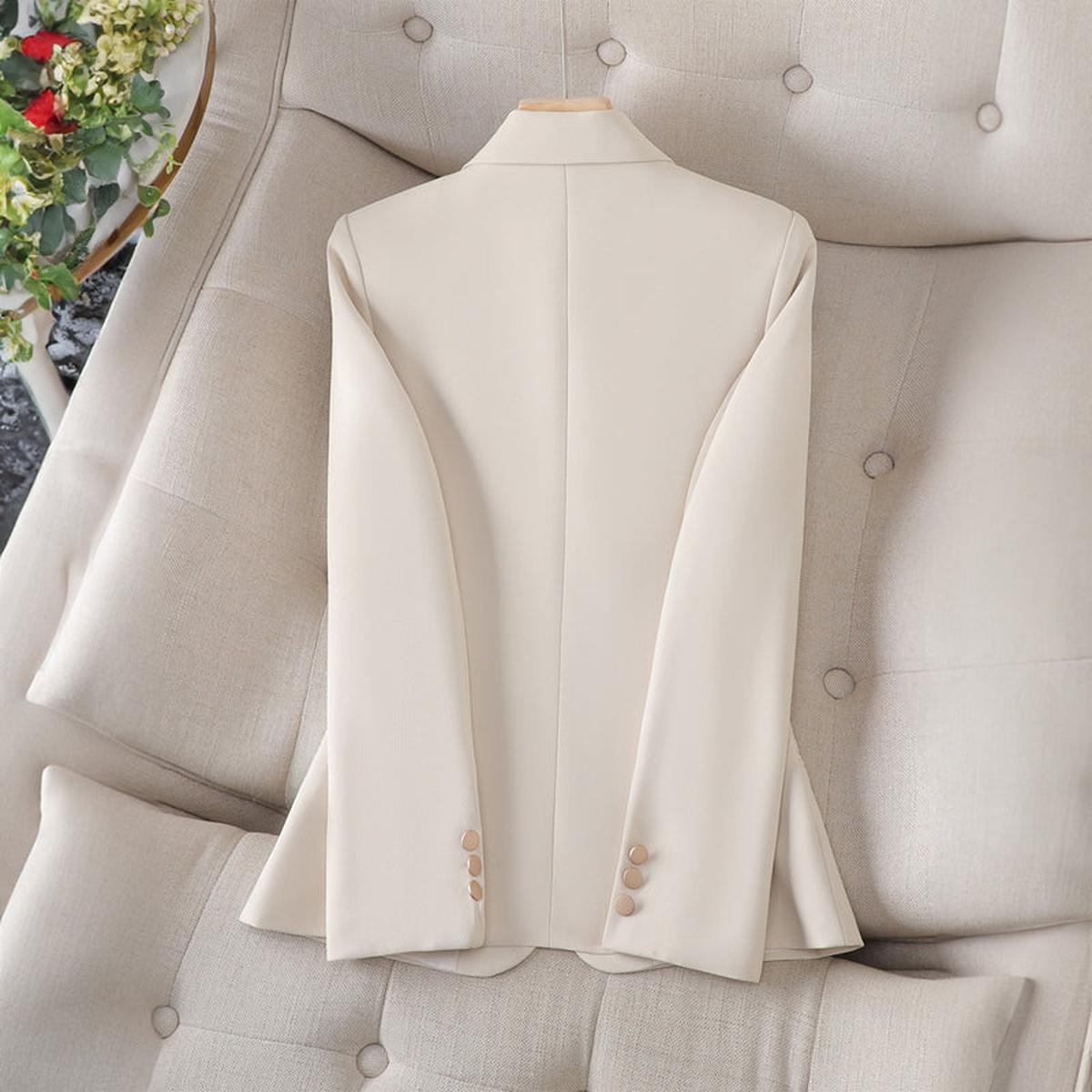 Delia Single Button Textured Weave Tailored Blazer Jacket