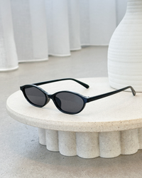 Emma Slim Oval Tinted Lens Metal Arm Sunglasses