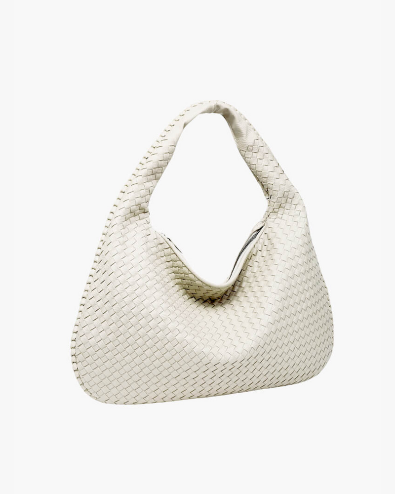 Gemma Large Woven Slouch Single Handle Shoulder Hobo Bag