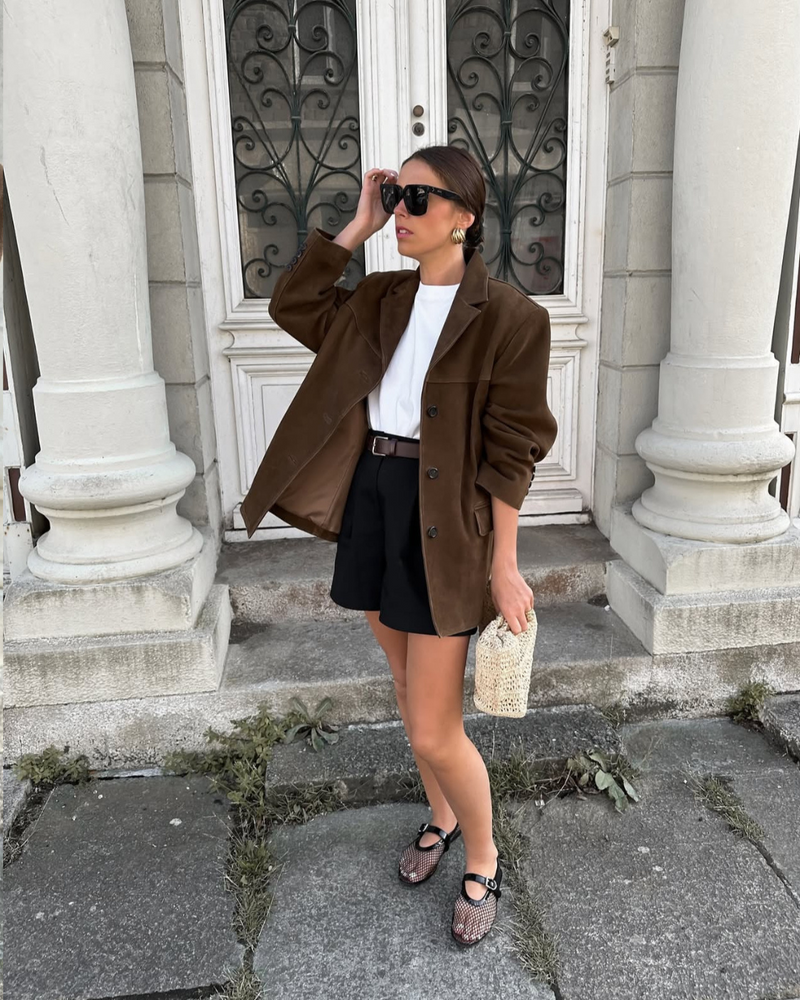 Romy Brushed Nap Single Breasted Relaxed Blazer Jacket