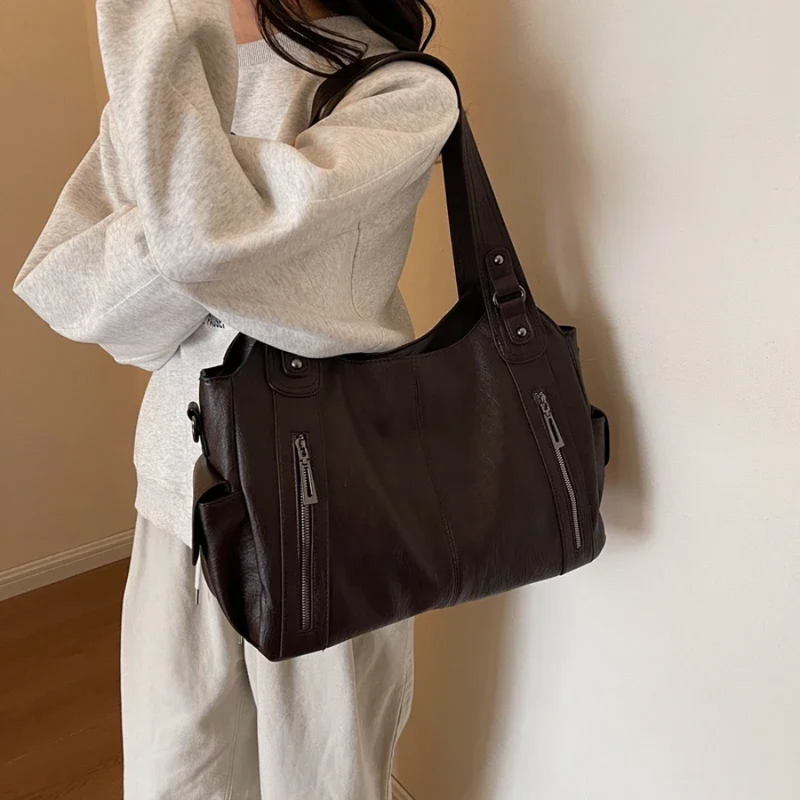 Grace Slouchy Zip Detail Everyday Shoulder Bag