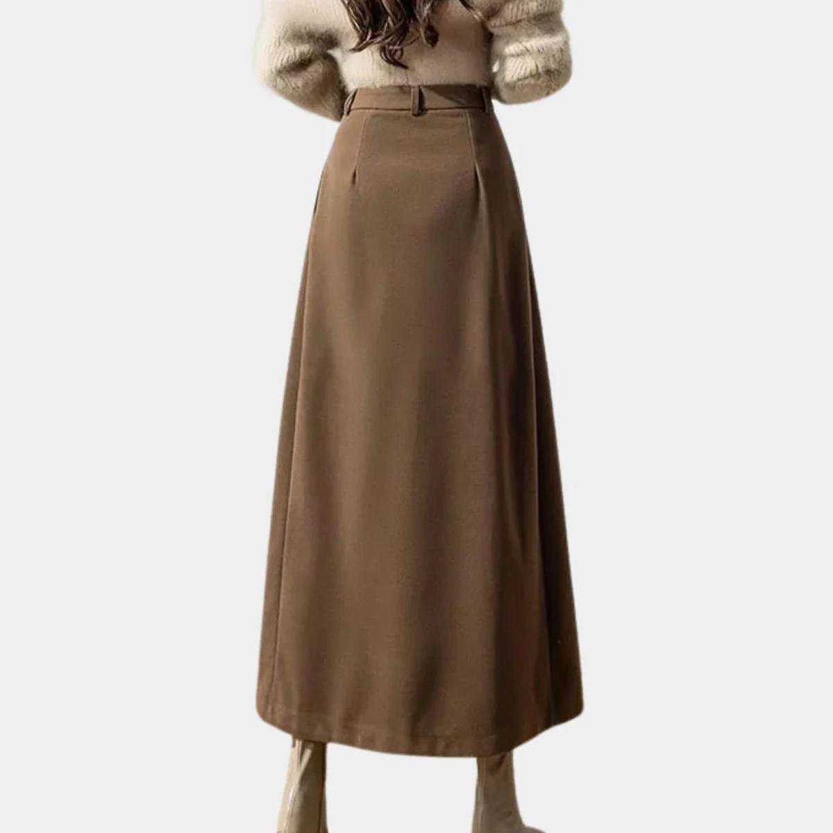 Irene Deep Pleat High Waist Full Sweep Long Maxi Skirt