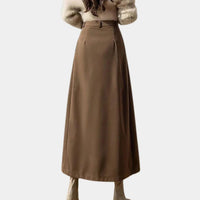 Irene Deep Pleat High Waist Full Sweep Long Maxi Skirt