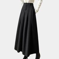 Irene Deep Pleat High Waist Full Sweep Long Maxi Skirt