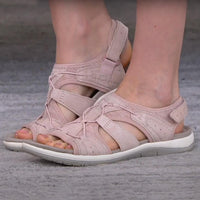 Marceline Woven Strap Cut Out Cushioned Sole Flat Sandals
