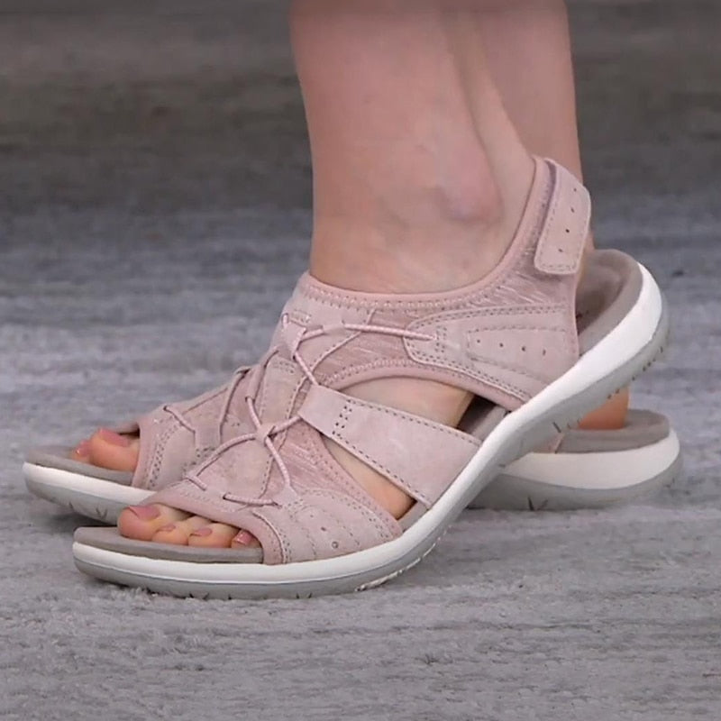 Marceline Woven Strap Cut Out Cushioned Sole Flat Sandals