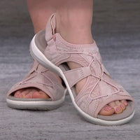 Marceline Woven Strap Cut Out Cushioned Sole Flat Sandals