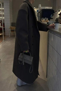 Lila Oversized Double Breasted Floor Length Long Overcoat