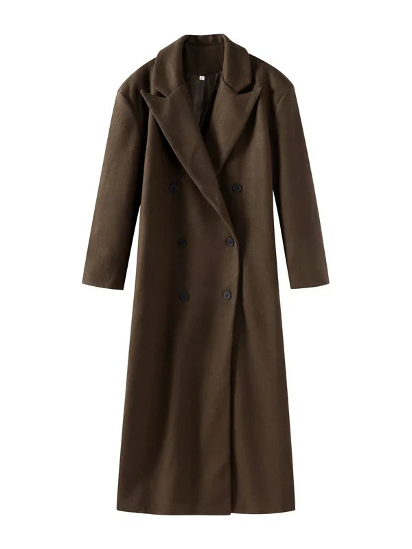 Lila Oversized Double Breasted Floor Length Long Overcoat