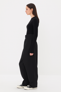 Janine Asymmetric Wrap Waistband Wide Leg Tailored Trousers