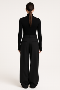 Janine Asymmetric Wrap Waistband Wide Leg Tailored Trousers