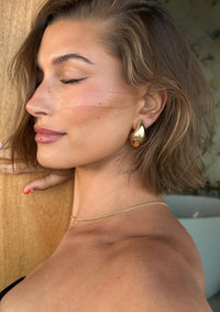 Ava Smooth Polished Dome Teardrop Drop Earrings