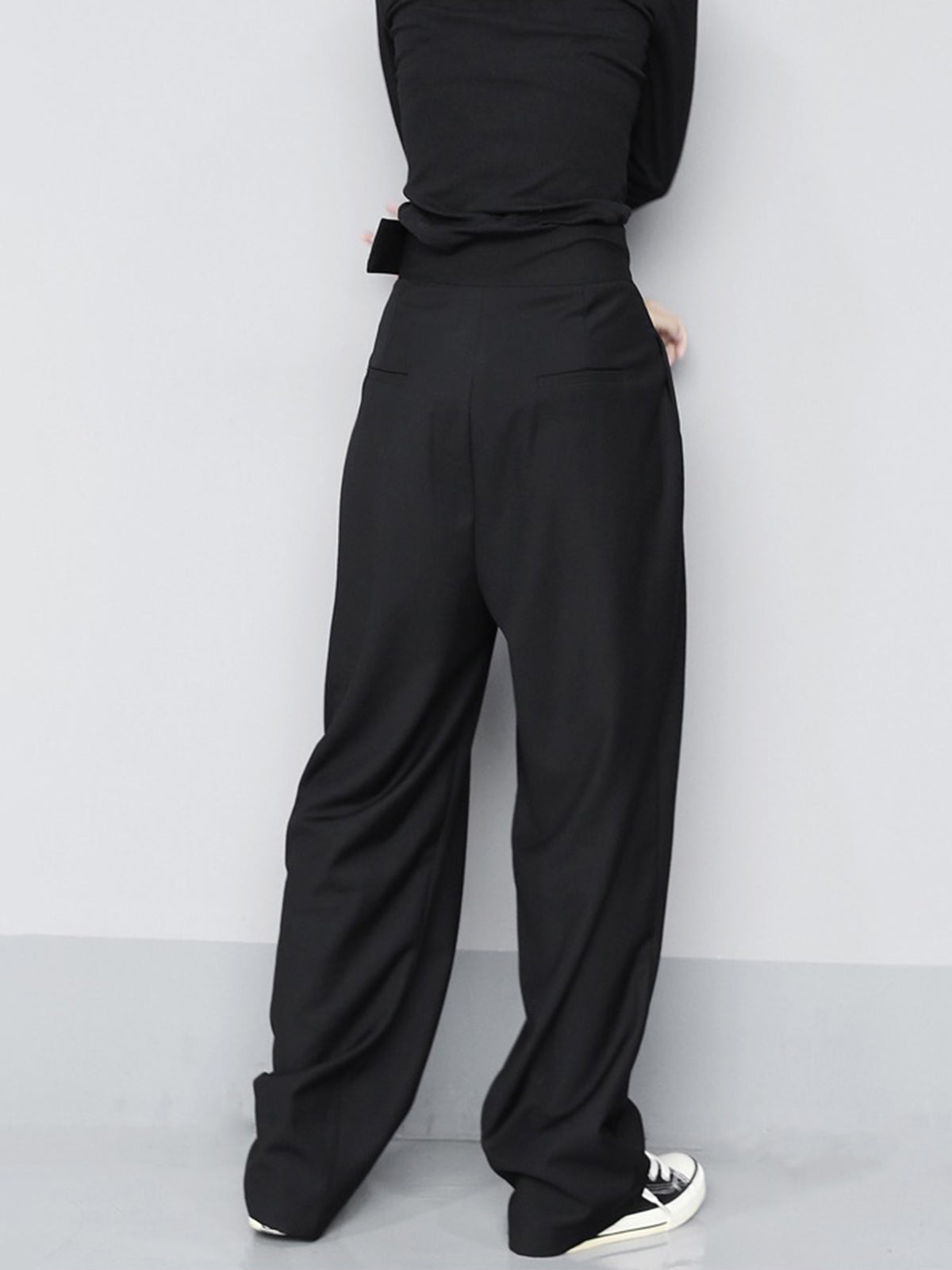 Micheline Deep Double Pleat High Waist Full Wide Leg Trousers