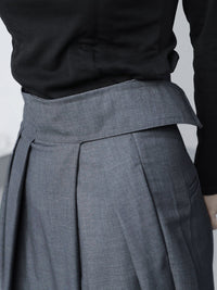 Micheline Deep Double Pleat High Waist Full Wide Leg Trousers