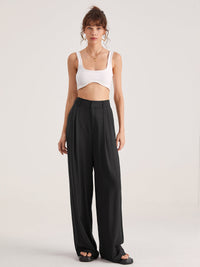 Muriel Elasticated Waist Soft Drape Relaxed Wide Leg Trousers