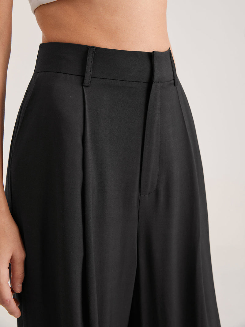 Muriel Elasticated Waist Soft Drape Relaxed Wide Leg Trousers