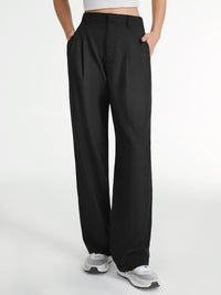 Huguette Front Pleat Tailored High Waist Wide Leg Trousers
