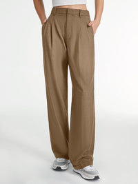 Huguette Front Pleat Tailored High Waist Wide Leg Trousers