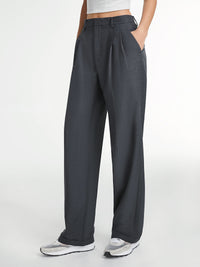 Huguette Front Pleat Tailored High Waist Wide Leg Trousers