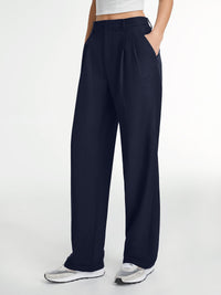 Huguette Front Pleat Tailored High Waist Wide Leg Trousers