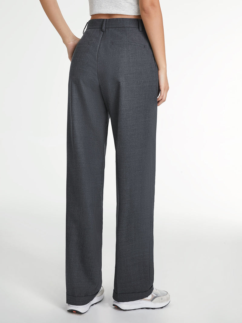 Huguette Front Pleat Tailored High Waist Wide Leg Trousers