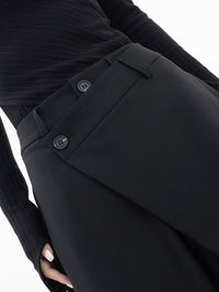 Janine Asymmetric Wrap Waistband Wide Leg Tailored Trousers