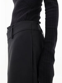 Janine Asymmetric Wrap Waistband Wide Leg Tailored Trousers