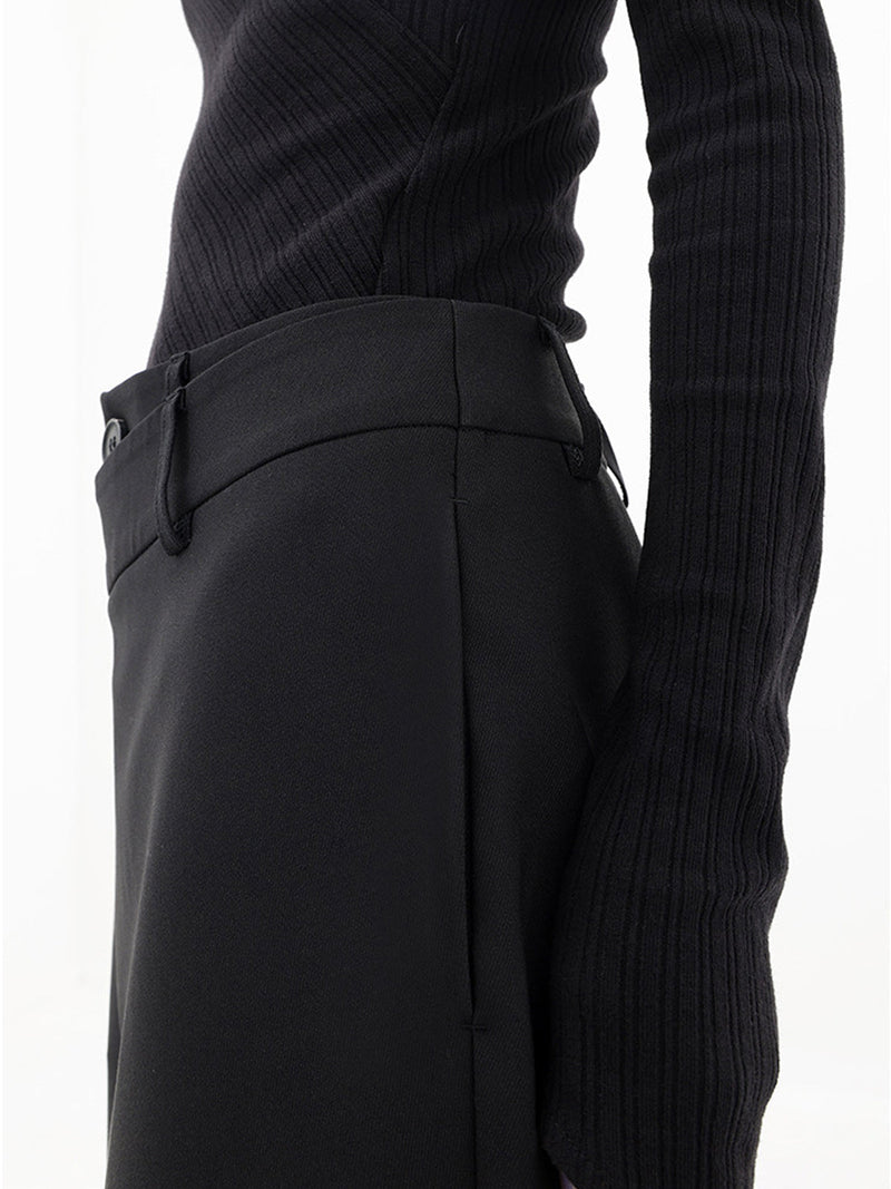 Janine Asymmetric Wrap Waistband Wide Leg Tailored Trousers