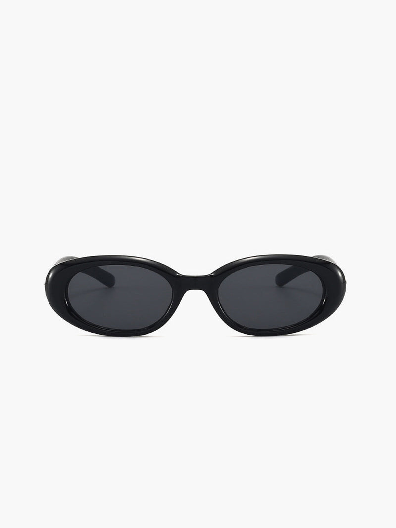Olivia Rounded Oval Thick Front Dark Lens Sunglasses