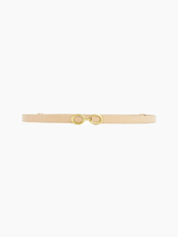 Willow Slim Strap Double Ring Gold Buckle Belt