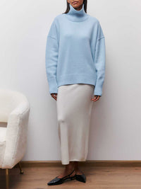 Yvette Oversized Roll Neck Drop Shoulder Boxy Knit Jumper