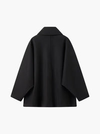 Fern Dolman Sleeve Oversized Cape Shoulder Short Coat