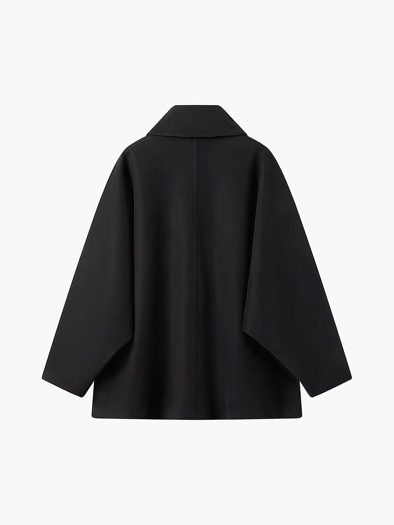 Fern Dolman Sleeve Oversized Cape Shoulder Short Coat