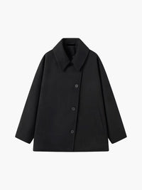Fern Dolman Sleeve Oversized Cape Shoulder Short Coat