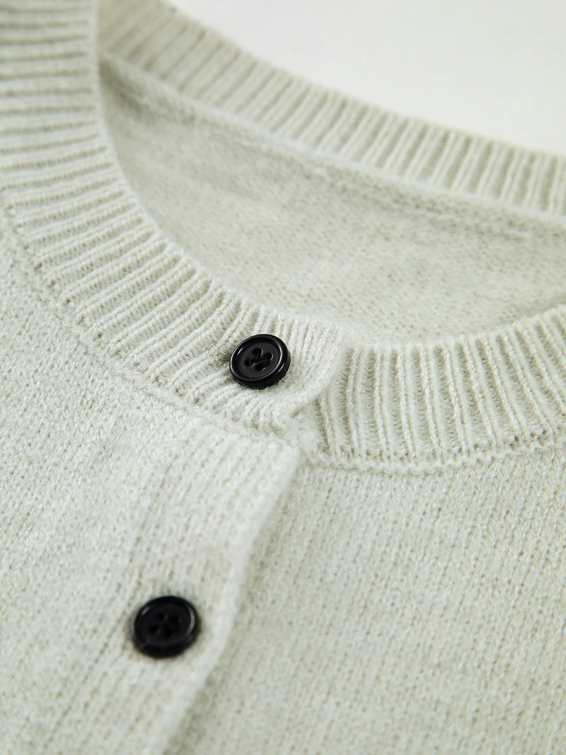 Perdita Button Front Sleeveless Cable Knit Vest Tank