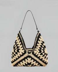 Kiara Crochet Granny Square Oversized Shoulder Tote