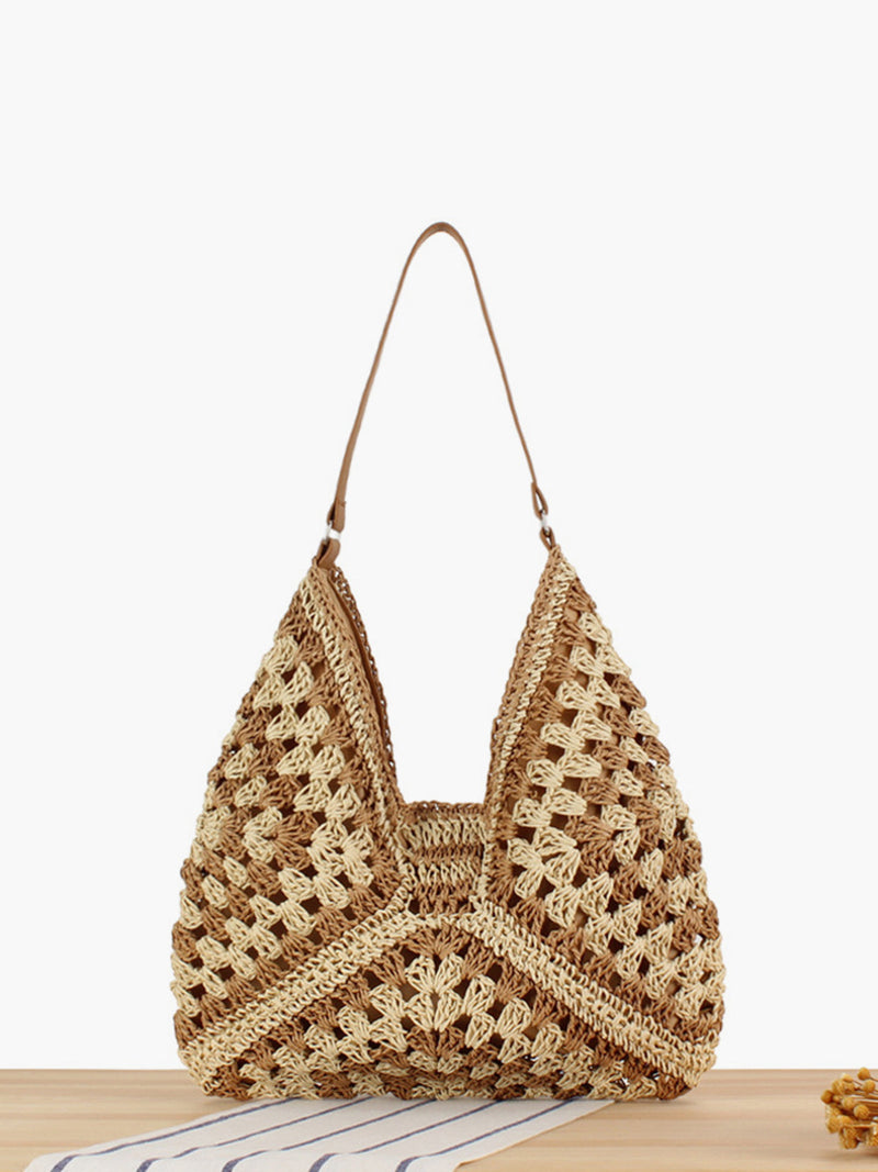 Kiara Crochet Granny Square Oversized Shoulder Tote