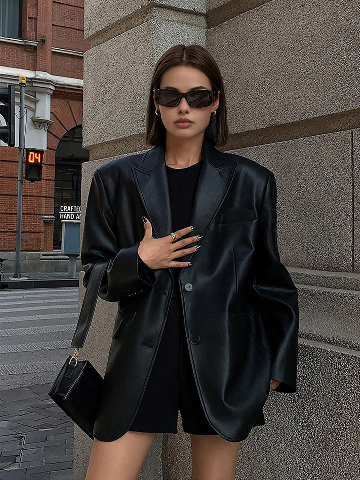 Solene Oversized Wide Lapel Boxy Longline Shirt Jacket