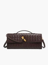 Delphine Long Woven Top Handle Twist Lock Clutch