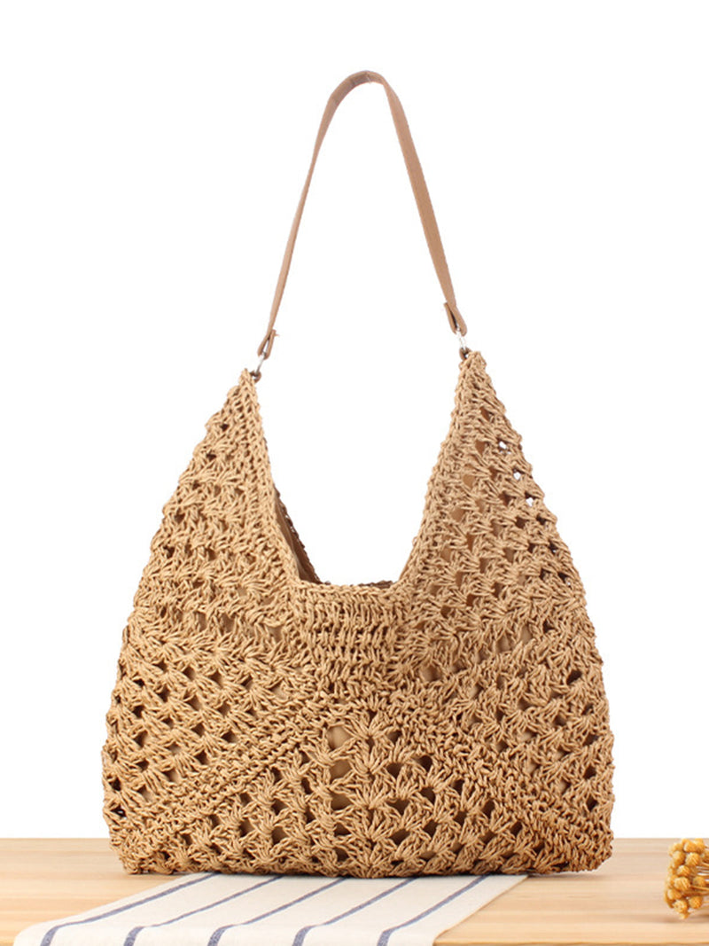 Kiara Crochet Granny Square Oversized Shoulder Tote