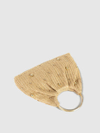 Harper Woven Straw Gathered Dome Round Handle Bag
