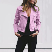 Margot Asymmetric Zip Cropped Moto Biker Jacket
