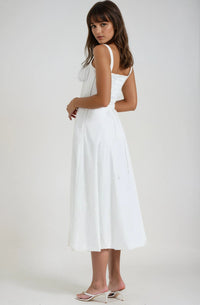 Farrah Ruffle Trim Bust Fit And Flare Strappy Midi Dress