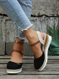 Philomene Closed Toe Ankle Strap Espadrille Flatform Sandals