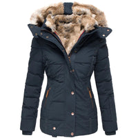 Amara Faux Fur Trim Hood Quilted Winter Parka Jacket