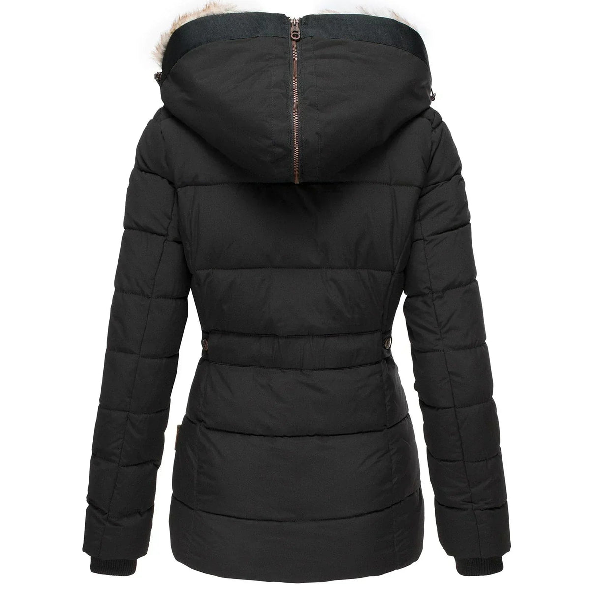 Amara Faux Fur Trim Hood Quilted Winter Parka Jacket
