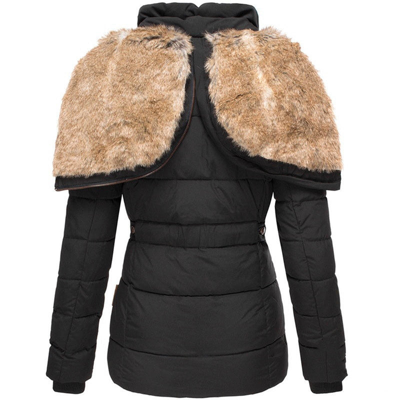 Amara Faux Fur Trim Hood Quilted Winter Parka Jacket